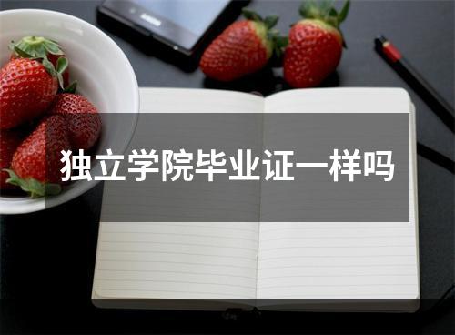 独立学院毕业证一样吗