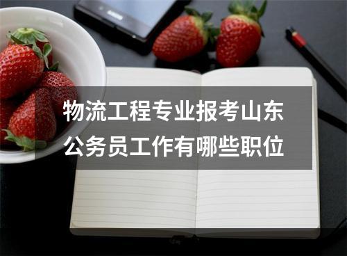 物流工程专业报考山东公务员工作有哪些职位