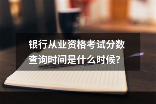 银行从业资格考试分数 查询时间是什么时候？