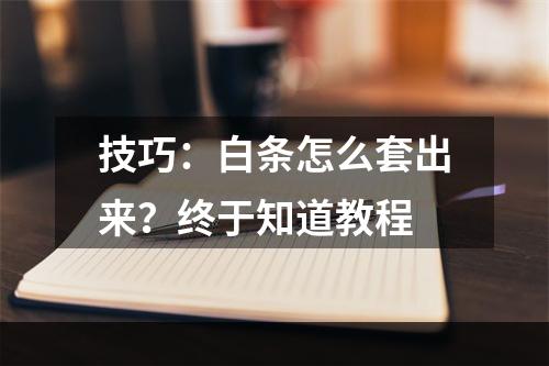 技巧：白条怎么套出来？终于知道教程