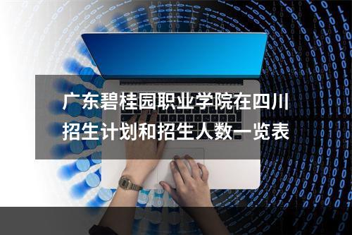 广东碧桂园职业学院在四川招生计划和招生人数一览表