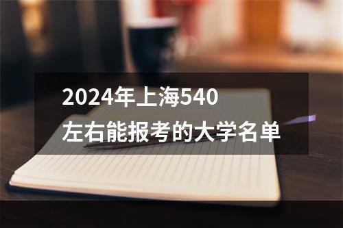 2024年上海540左右能报考的大学名单
