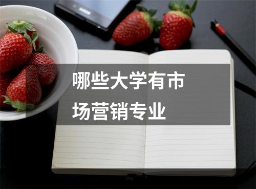 哪些大学有市场营销专业