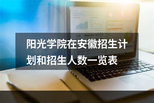 阳光学院在安徽招生计划和招生人数一览表