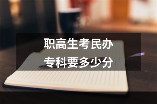 职高生考民办专科要多少分